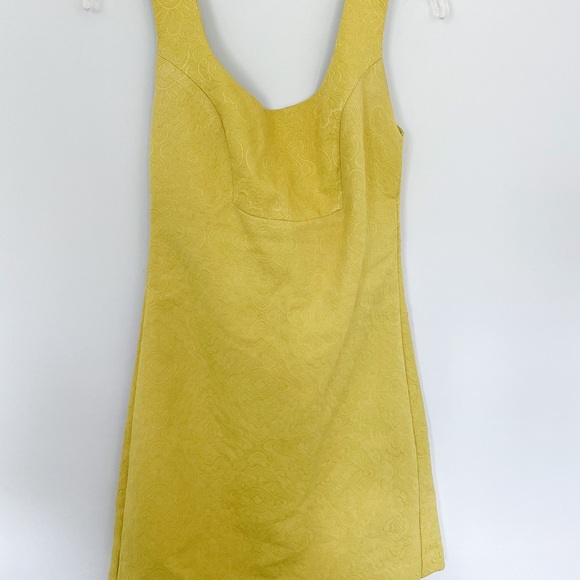 Anthro Rain In Spain Chartreuse Shift Dress 8 - Picture 8 of 16